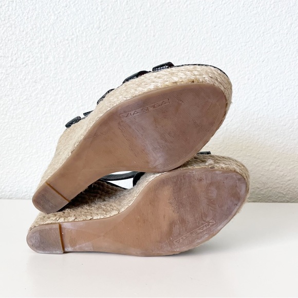 Via Spiga  Karla Black Espadrille Platform Wedges Size 8 - Picture 10 of 11